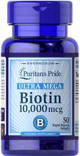 Cargar imagen en el visor de la galería, Biotina de 10,000 mcg. Puritan’s Pride. Presentaciones de 50 y de 100 cápsulas