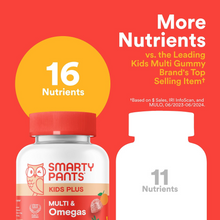 Cargar imagen en el visor de la galería, Multivitamínico + Omega 3 en gomitas para niños, SmartyPants, 100 gomitas
