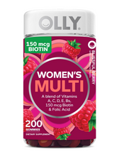 Cargar imagen en el visor de la galería, Multivitamínico para Mujeres OLLY Women's Multi con Biotina 150 mcg, 200 Gomitas, Sabor Frutos del Bosque | Vitaminas A, C, D, E, Complejo B y Ácido Fólico para la Salud Femenina