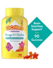 Cargar imagen en el visor de la galería, Omega 3 + Colina para Niños L’il Critters, 90 Gomitas | Apoyo al Desarrollo Cerebral, Memoria, Aprendizaje y Salud Cognitiva