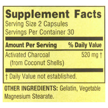 Cargar imagen en el visor de la galería, Carbon activado (activated charcoal) 520 mg. Spring Valley. 60 cápsulas
