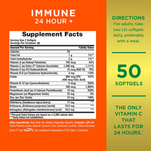 Cargar imagen en el visor de la galería, Nature's Bounty Immune 24 horas Vitamina C, D3 y Zinc para el apoyo inmunológico, 50 cápsulas blandas de 1000 mg