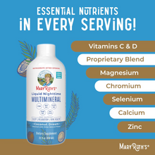 Cargar imagen en el visor de la galería, MaryRuth's Multimineral líquido para la noche| Sin melatonina | Para la rutina de descanso | Citrato de magnesio | Calcio | Zinc | Vitamina D3 | Sabor coco | Vegano | Sin azúcar | Sin gluten | 22 onzas (650 ml)