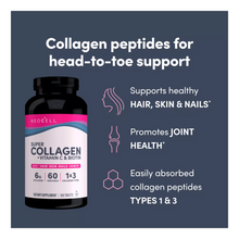 Cargar imagen en el visor de la galería, Super Colageno + Vitamina C, con 5,000 mcg de Biotina. NeoCell. Pelo, uñas, piel, y articulaciones. 360 Tabletas