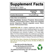 Cargar imagen en el visor de la galería, Creatina Monohidratada: crecimiento muscular y más rendimiento durante el ejercicio. Best Naturals. 240 tabletas
