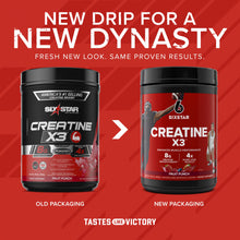 Cargar imagen en el visor de la galería, Creatina X3, en polvo, Fruit Punch, 2.18 libras, micronizada, HCL, con BCAA, gana músculos, fuerza y resistencia.