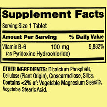 Cargar imagen en el visor de la galería, Vitamina B-6, 100 mg. Spring Valley. 250 tabletas