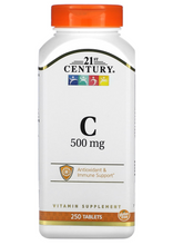 Cargar imagen en el visor de la galería, Vitamina C, 500 mg, 21 Century, Varios tamaños disponibles