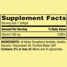 Cargar imagen en el visor de la galería, VITAMINA E, 450 mg, (1000 IU), Spring Valley, 100 softgels