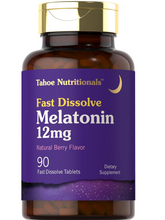 Cargar imagen en el visor de la galería, Melatonina Tahoe Nutritionals 12 mg de Disolución Rápida ,90 Tabletas, Sabor Frutos del Bosque | Ayuda a Conciliar el Sueño y Favorece el Descanso Nocturno
