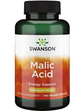 Cargar imagen en el visor de la galería, Ácido Málico: combate cansancio y fatiga, dolores musculares, higiene bucal, Fibromialgia, digestión. Antioxidante. Swanson. 600 mg, 100 cápsulas