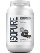 Cargar imagen en el visor de la galería, Isopure Proteína en polvo con cero carbohidratos, 100% aislado de proteína de suero, Keto Friendly, Cookies & Cream, 3 Libras
