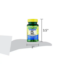 Cargar imagen en el visor de la galería, Vitamina D3, 125 mcg (5,000 IU), Spring Valley, 100 cápsulas
