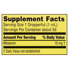 Cargar imagen en el visor de la galería, Melatonina liquida (Gotas) para adultos, Spring Valley, 10 mg, mejora tu sueño 100% natural