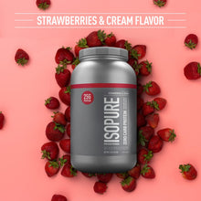 Cargar imagen en el visor de la galería, Isopure Proteína en polvo con cero carbohidratos, 100% aislado de proteína de suero, Keto Friendly, Strawberries & Cream, 3 Libras.