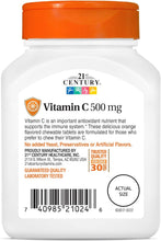 Cargar imagen en el visor de la galería, Vitamina C, 500 mg, 21 Century, Varios tamaños disponibles