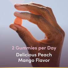 Cargar imagen en el visor de la galería, Gomitas Nature's Bounty para el crecimiento del cabello: un cabello más grueso y abundante con biotina, silicio y arginina, sabor a melocotón y mango. Sin gluten, sin lactosa, sodio ni pescado. 60 gomitas/30 servicios. ppu