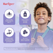 Cargar imagen en el visor de la galería, Probiótico líquido orgánico para niños MaryRuth's, USDA, sabor frutos rojos, 59 ml. Salud intestinal, probióticos para la salud digestiva, suplemento para el sistema inmunitario, probiótico para niños, con 2 mil millones de UFC, vegano, sin OGM.