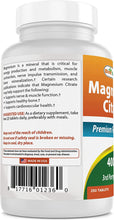 Cargar imagen en el visor de la galería, Citrato de Magnesio, 400mg, 250 tabletas, Best Naturals, estrés, relajación, estreñimiento, mejora el sueño