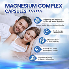 Cargar imagen en el visor de la galería, Complejo de magnesio (Magnesium Complex) de 1000 mg para mujeres y hombres, 8 elementos elementales con glicinato de magnesio, citrato, malato, taurato, óxido, carbonato, aspartato, orotato para huesos, músculo, 90 cápsulas