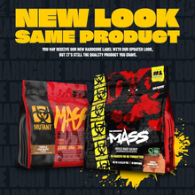 Cargar imagen en el visor de la galería, Mutant Mass, Proteina en polvo, 56 gramos de proteina, 36g BCAA, glutamina, EAA, 1100 calorias, Sabores Vainilla y Guineo, 5 libras