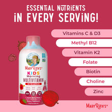 Cargar imagen en el visor de la galería, MaryRuth's Multivitamínico líquido matutino para niños | Multivitamínico infantil | Suplemento de apoyo inmunológico | Vitamina C | Vitamina D | Nutrientes esenciales | Vegano | Hasta 180 servicios| 15.22 onzas (450 ml)