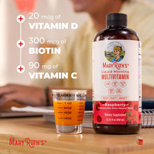 Cargar imagen en el visor de la galería, MaryRuth's Multivitamínico para mujeres, hombres y niños | Multivitamínico líquido matutino | Vitaminas A, C, D, E, B6, B12, Biotina y Zinc | Belleza | Vegano | Sin OGM | Sin gluten | 15.22 onzas (450 ml)