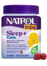Cargar imagen en el visor de la galería, Melatonina para Niños Natrol Kids Sleep + Calm – 60 Gomitas, Sabor Fresa | Con L-Teanina para Favorecer el Sueño y la Relajación