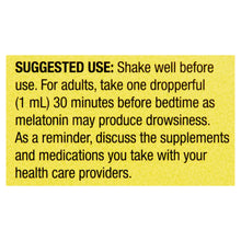 Cargar imagen en el visor de la galería, Melatonina liquida (Gotas) para adultos, Spring Valley, 10 mg, mejora tu sueño 100% natural