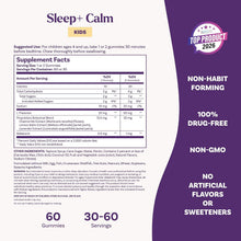 Cargar imagen en el visor de la galería, Melatonina para Niños Natrol Kids Sleep + Calm – 60 Gomitas, Sabor Fresa | Con L-Teanina para Favorecer el Sueño y la Relajación