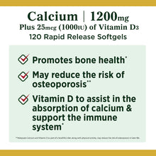 Cargar imagen en el visor de la galería, Calcio con vitamina D3. Cuida tus huesos, reduce el riesgo de osteoporosis. 120 cápsulas blandas.