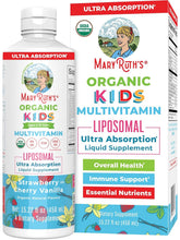 Cargar imagen en el visor de la galería, MaryRuth Organics Multivitamínico Liposomal para Niños | Vitaminas Veganas y Sin Azúcar para Niños | A partir de 4 años | Suministro para 2 meses | 15.22 onzas (450 ml)