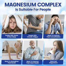 Cargar imagen en el visor de la galería, Complejo de magnesio (Magnesium Complex) de 1000 mg para mujeres y hombres, 8 elementos elementales con glicinato de magnesio, citrato, malato, taurato, óxido, carbonato, aspartato, orotato para huesos, músculo, 90 cápsulas