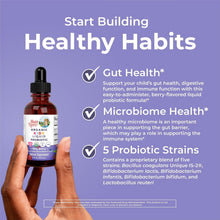 Cargar imagen en el visor de la galería, Probiótico líquido orgánico para niños MaryRuth's, USDA, sabor frutos rojos, 59 ml. Salud intestinal, probióticos para la salud digestiva, suplemento para el sistema inmunitario, probiótico para niños, con 2 mil millones de UFC, vegano, sin OGM.