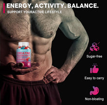 Cargar imagen en el visor de la galería, Gomitas de monohidrato de creatina de 8000 mg con BCAA, L-carnitina, taurina y vitamina B12, suplemento preentrenamiento para crecimiento muscular, fuerza y energía, 90 gomitas masticables con sabor