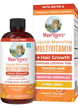 Cargar imagen en el visor de la galería, MaryRuth Multivitamínico Líquido + Crecimiento Capilar | Biotina 10,000 mcg | Suplemento para el Crecimiento del Cabello Lustriva | Clínicamente probado cabello más grueso y contra las arrugas faciales | Cuidado de la piel | 15.22 onzas (450 ml)