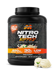 Cargar imagen en el visor de la galería, Proteína para perder peso y ganar definición muscular. NitroTech Ripped. Muscletech, Vainilla, Proteína + L-Carnitina. 4 Libras