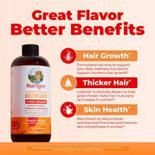 Cargar imagen en el visor de la galería, MaryRuth Multivitamínico Líquido + Crecimiento Capilar | Biotina 10,000 mcg | Suplemento para el Crecimiento del Cabello Lustriva | Clínicamente probado cabello más grueso y contra las arrugas faciales | Cuidado de la piel | 15.22 onzas (450 ml)