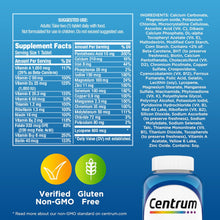 Cargar imagen en el visor de la galería, Centrum multivitaminico para hombres: Vitaminas, Minerales. Energía, Metabolismo, Inmunidad, Músculos y Huesos. 250 tabletas