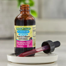 Cargar imagen en el visor de la galería, Biotin y Colágeno en gotas. Spring Valley. 29 dosis