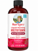Cargar imagen en el visor de la galería, MaryRuth's Multivitamínico para mujeres, hombres y niños | Multivitamínico líquido matutino | Vitaminas A, C, D, E, B6, B12, Biotina y Zinc | Belleza | Vegano | Sin OGM | Sin gluten | 22 onzas (650 ml)