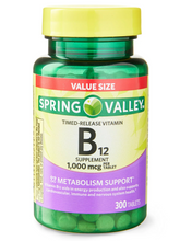 Cargar imagen en el visor de la galería, Vitamina B-12, 1000 mcg, Spring Valley. Varios tamaños disponibles.