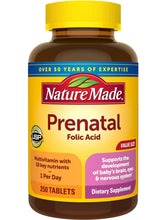 Cargar imagen en el visor de la galería, Prenatales, multivitamínico con ácido fólico, Nature Made, 250 tabletas
