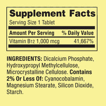Cargar imagen en el visor de la galería, Vitamina B-12, 1000 mcg, Spring Valley. Varios tamaños disponibles.
