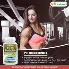 Cargar imagen en el visor de la galería, Creatina Monohidratada: crecimiento muscular y más rendimiento durante el ejercicio. Best Naturals. 240 tabletas