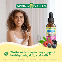 Cargar imagen en el visor de la galería, Biotin y Colágeno en gotas. Spring Valley. 29 dosis