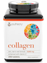 Cargar imagen en el visor de la galería, Colágeno: formulado para mejorar tu pelo, piel, y uñas. Youtheory. 290 tabletas
