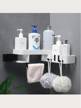 Cargar imagen en el visor de la galería, Base organizadora multiuso: para baños, cocina y otras áreas, con 4 ganchos, fácil de instalar y limpiar.