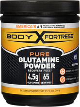 Cargar imagen en el visor de la galería, Glutamina Body Fortress 100 % pura en polvo, 10.6 oz. Uso antes o después del entreanamiento.