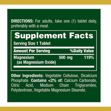 Cargar imagen en el visor de la galería, Magnesio 500mg de alta potencia | Esencial para salud en huesos y músculos Nature's bounty| 200 tabletas